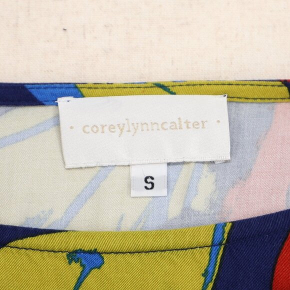 COREY LYNN CALTER x ANTHROPOLOGIE Rhea Blouse Leaf Print Size S - Picture 7 of 8